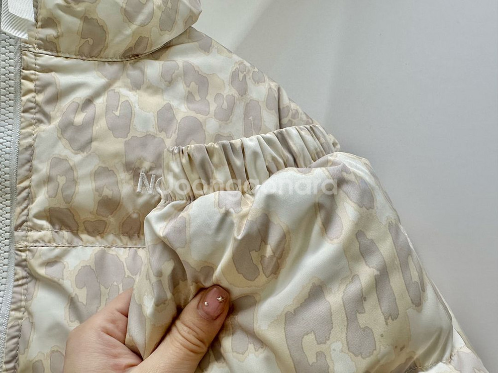 노스페이스 프린트 눕시 숏 자켓 실버 그레이 레오파드 S--4