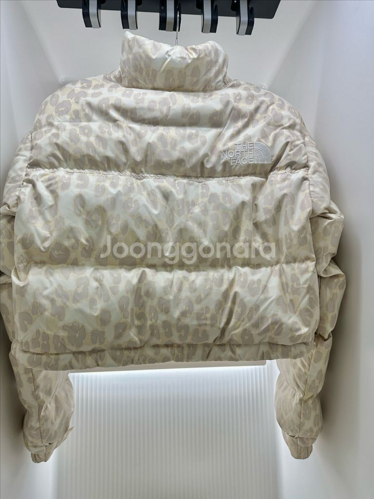노스페이스 프린트 눕시 숏 자켓 실버 그레이 레오파드 S--9