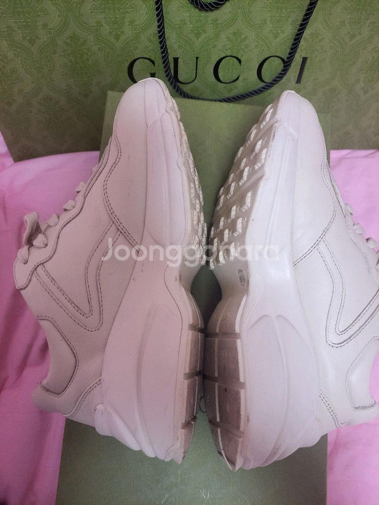 정품)급처상태좋음!구찌 애플로고라이톤스니커즈키높이운동화--5