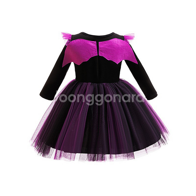 할로윈 해골 여아 드레스 + 마녀 모자 세트 새상품--4