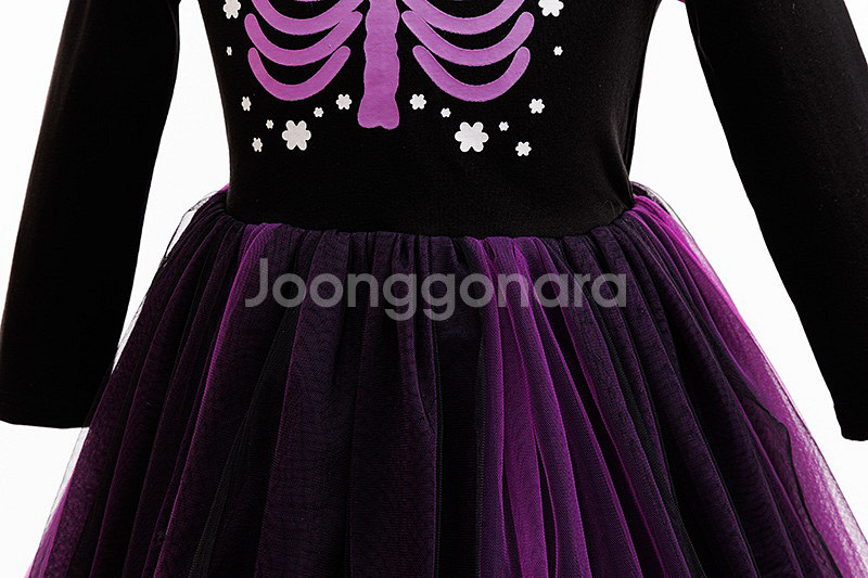 할로윈 해골 여아 드레스 + 마녀 모자 세트 새상품--3