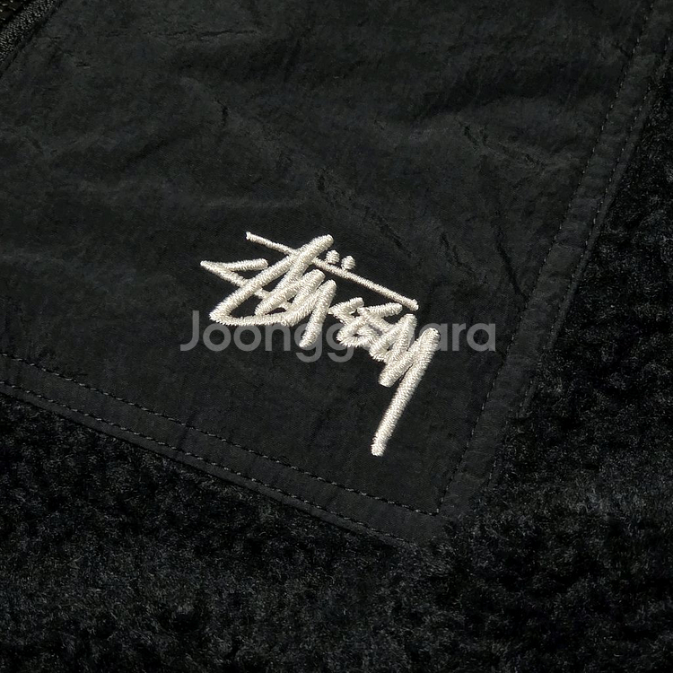 [L] 스투시 쉐르파 리버시블 자켓 블랙--2