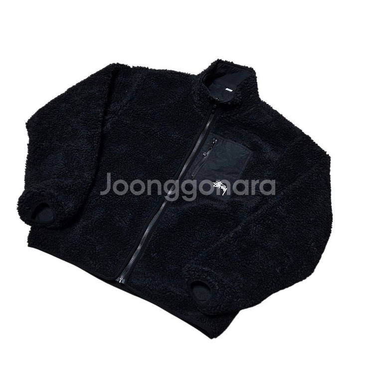 [L] 스투시 쉐르파 리버시블 자켓 블랙--1