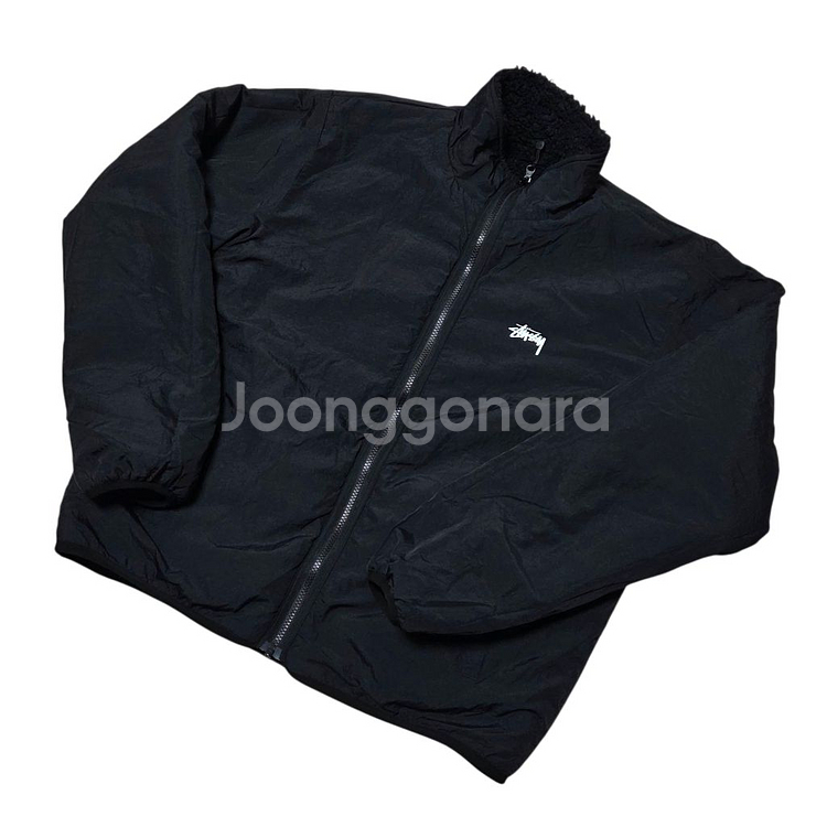 [L] 스투시 쉐르파 리버시블 자켓 블랙--4