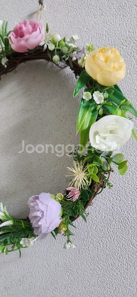 새상품)라넌큘러스 화초 조화 리스--6