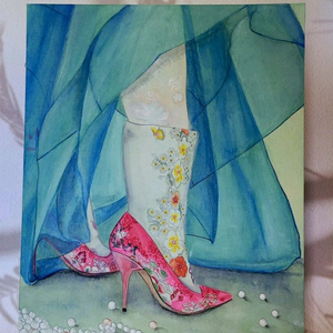 (민화 작가그림)꽃버선과 하이힐