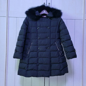 닥스키즈 130 블랙 여아 더블버튼 덕다운 코트