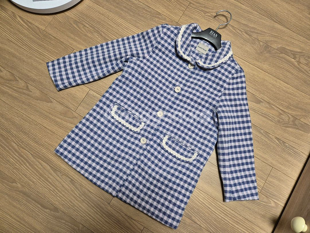 컬리수 체크 코트 130사이즈--0