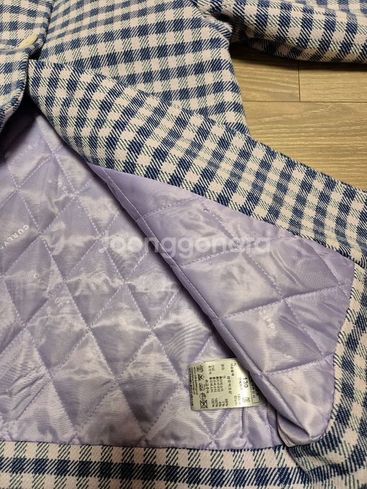 컬리수 체크 코트 130사이즈--3