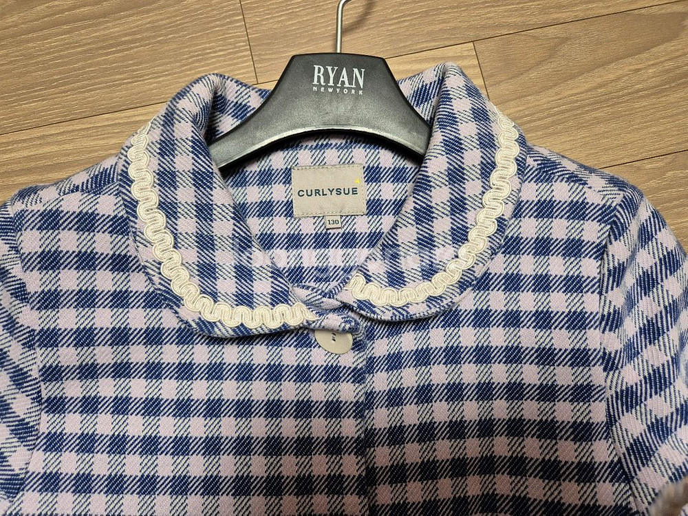 컬리수 체크 코트 130사이즈--2