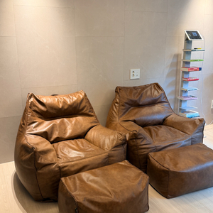 플래지어 톰 하이백 기능성가죽 빈백 수유소파 소파 2개+발받침대