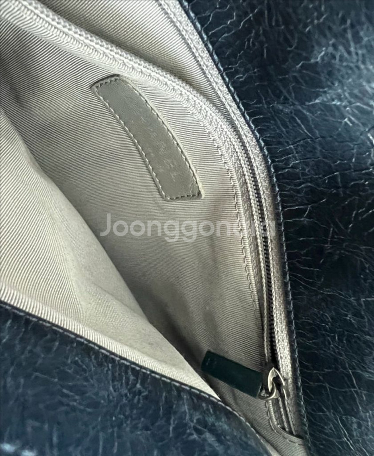 샤넬 네이비 레더 스티치 숄더--5