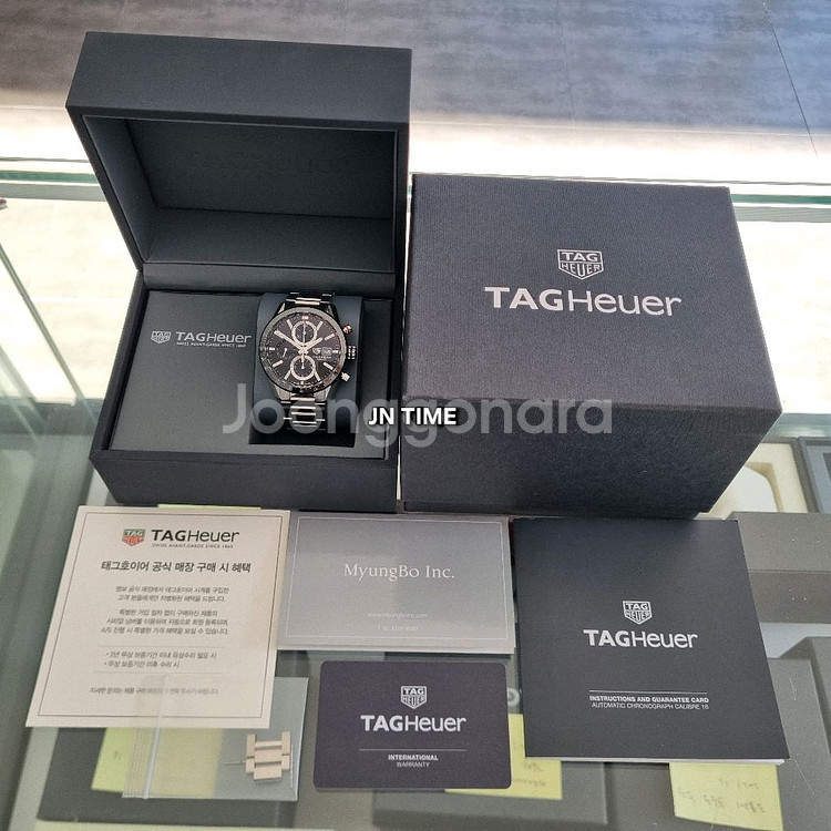 태그호이어 준신형 까레라 크로노그래프 41mm 검판--8
