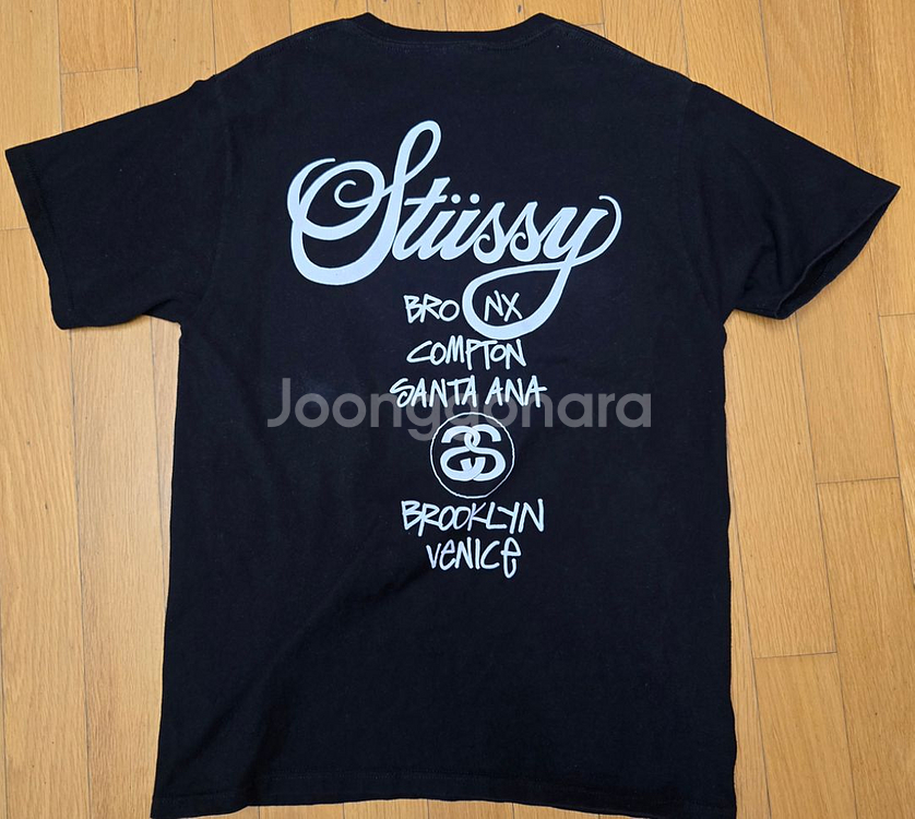 스투시 월드투어 m 블랙 반팔티 판매--3