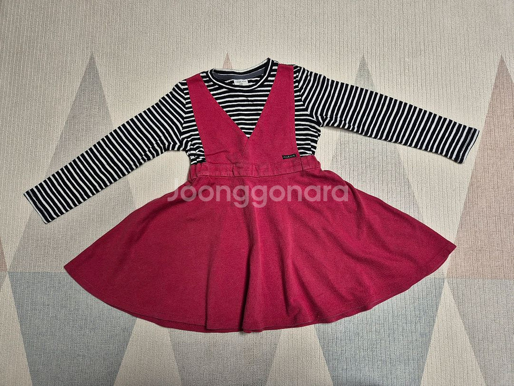 포래즈 스트라이프 플레어 원피스 120--0