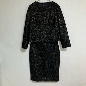 에스까다 블랙 금사 트위드 스커트 셋업