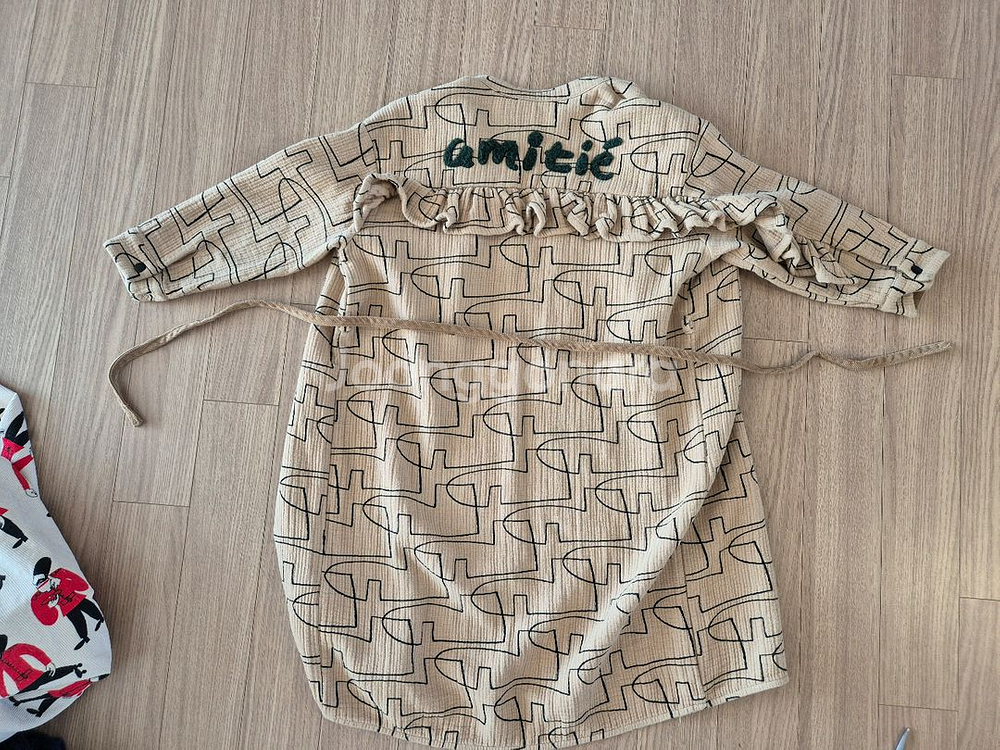 리미떼두두 러플 롱 셔츠 원피스 가디건--3