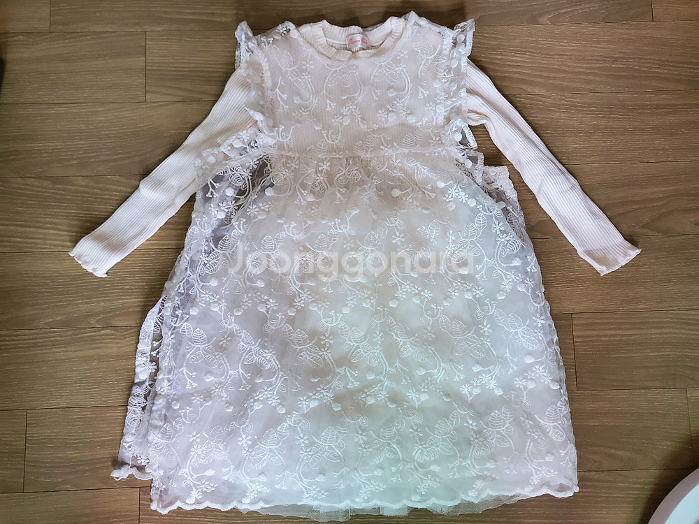 레이어드 레이스 원피스 일괄 120 130 140--9