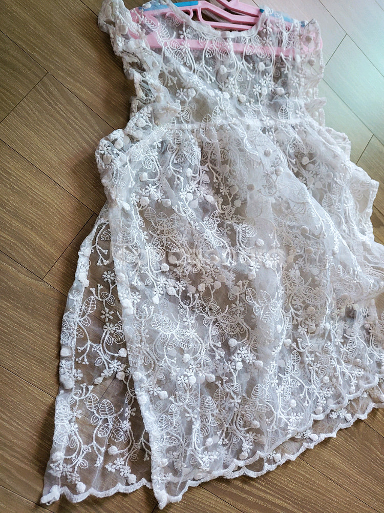 레이어드 레이스 원피스 일괄 120 130 140--6