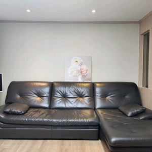 다우닝 4인용 천연가죽 소파