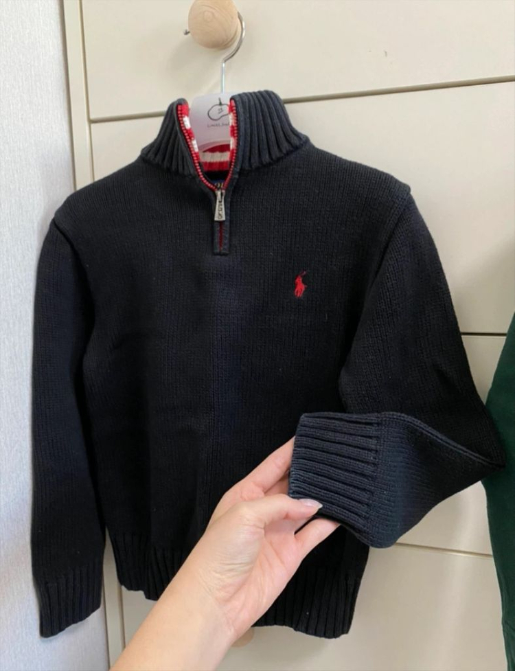 폴로키즈 반집업 니트 5~7세--1