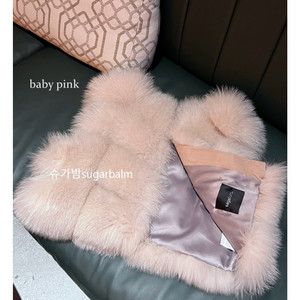 사가폭스 폼폼 미니미 퍼자켓 핑크