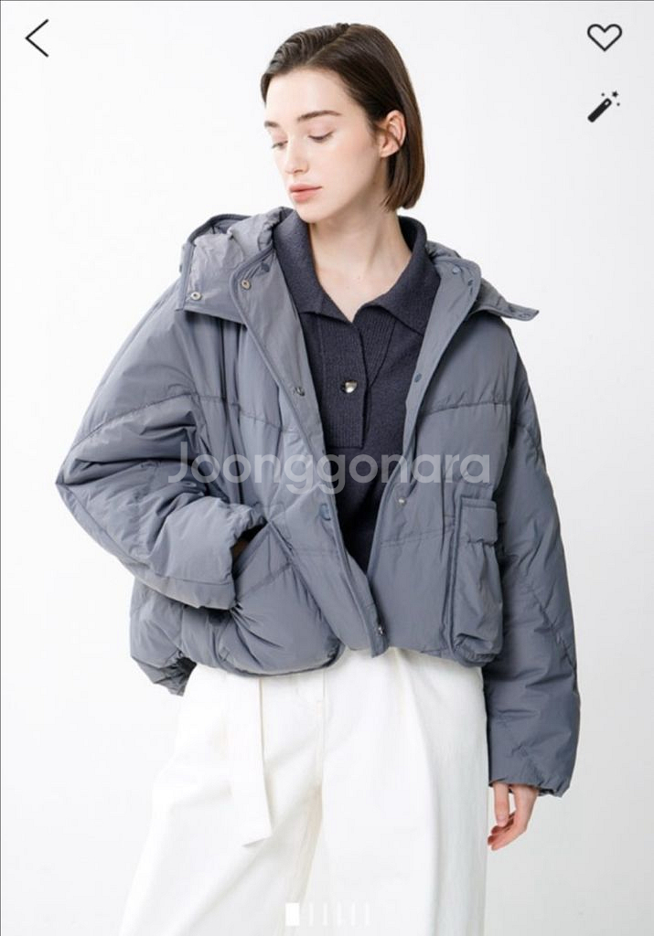 시스템 후드 구스 다운 점퍼 한섬--0