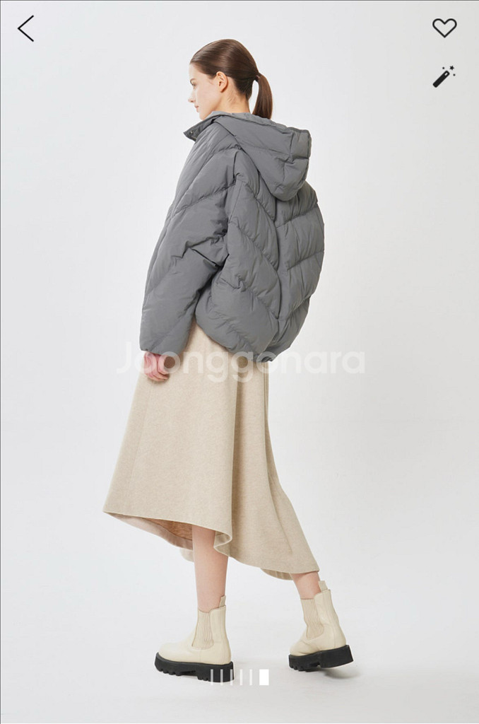 시스템 후드 구스 다운 점퍼 한섬--3