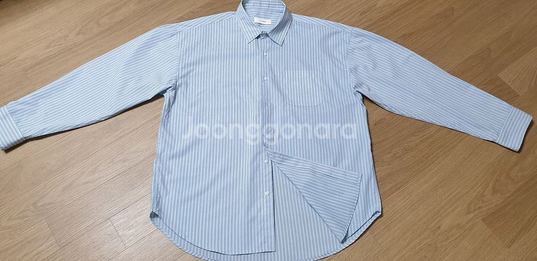 앳코너 남성 스트라이프 셔츠 F 소라색--6