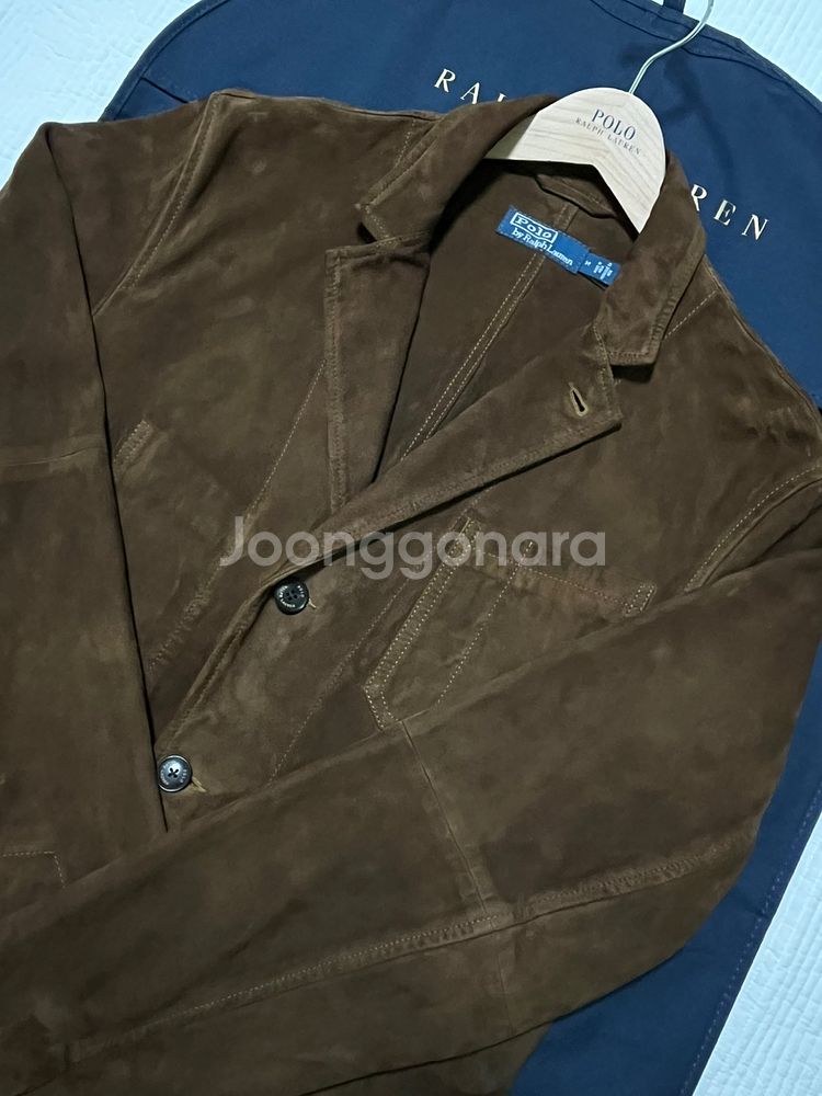 폴로 랄프로렌 다크브라운 스웨이드 자켓 M사이즈--1