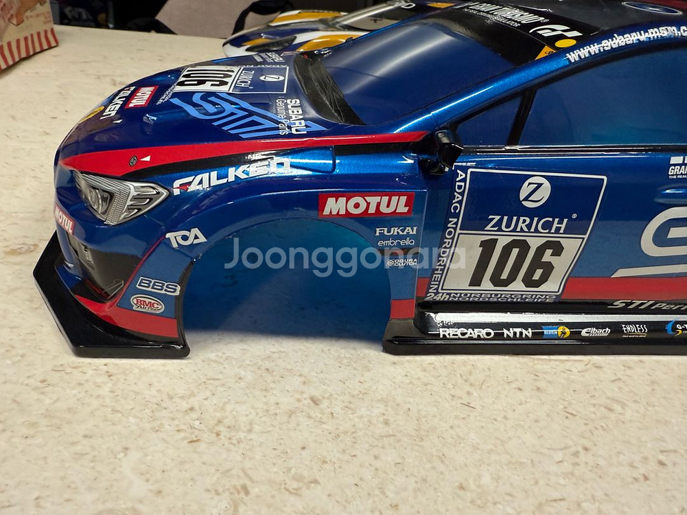 타미아 1/10 스바루 STI RC카바디 팝니다.--2