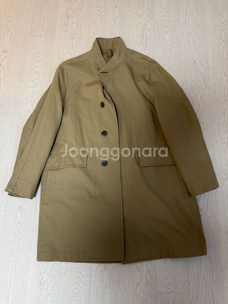 커스텀멜로우 밴드카라 코트 베이지--3