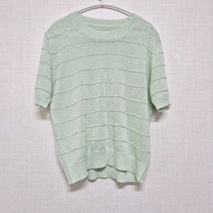 민트 반팔 니트