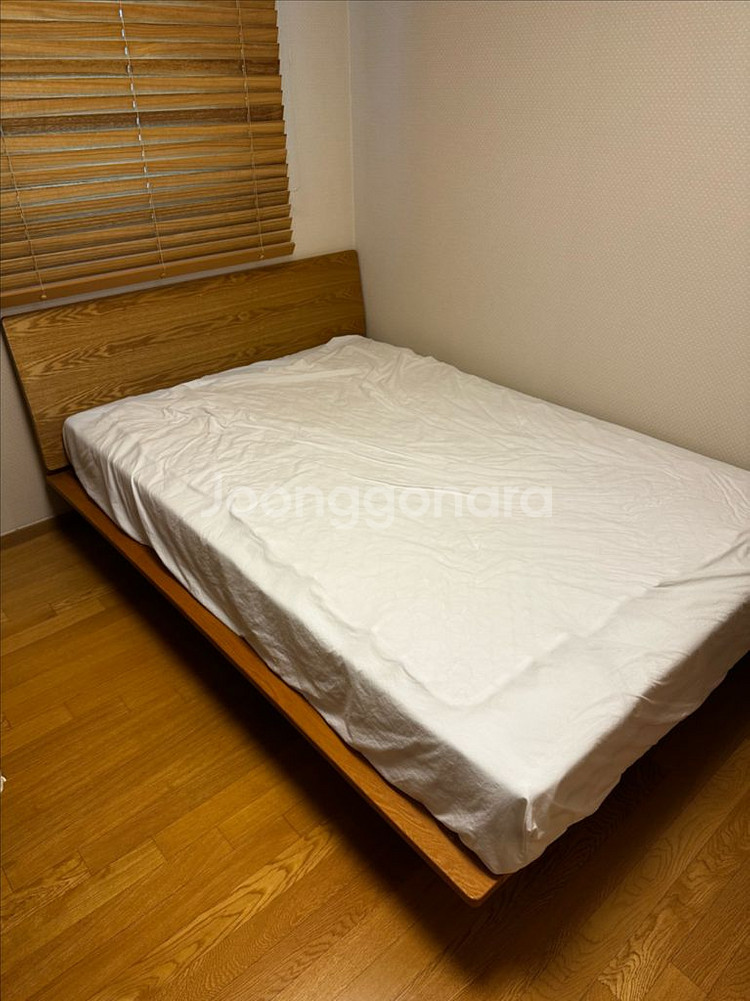 무인양품 떡갈나무 더블 사이즈 침대--0