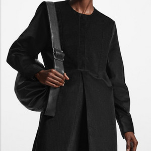 코스 COS 에이라인 코듀로이 셔츠 드레스 블랙