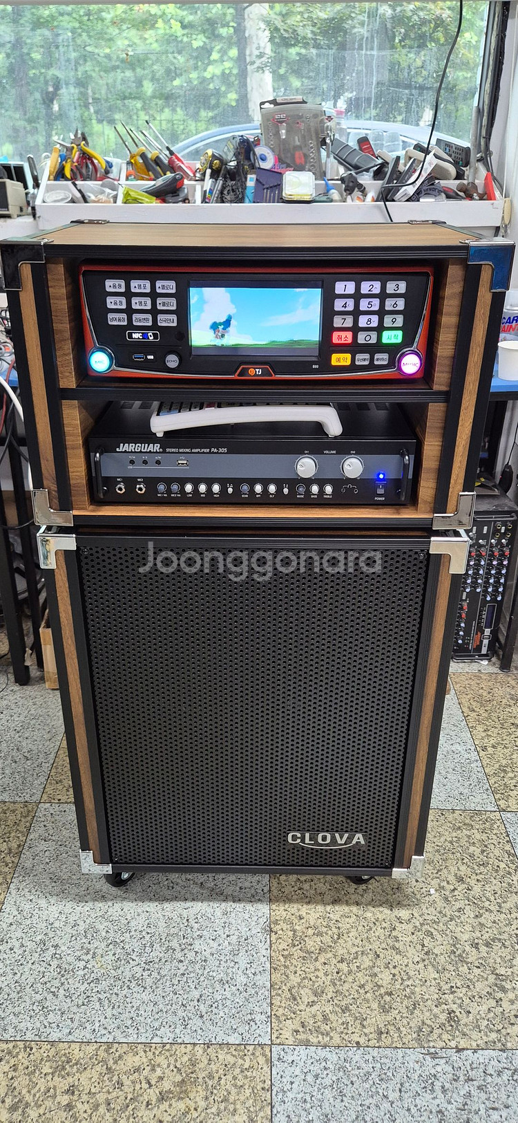 TJ B80 노래방 이동식 노래방기계 세트 판매합니다.--0