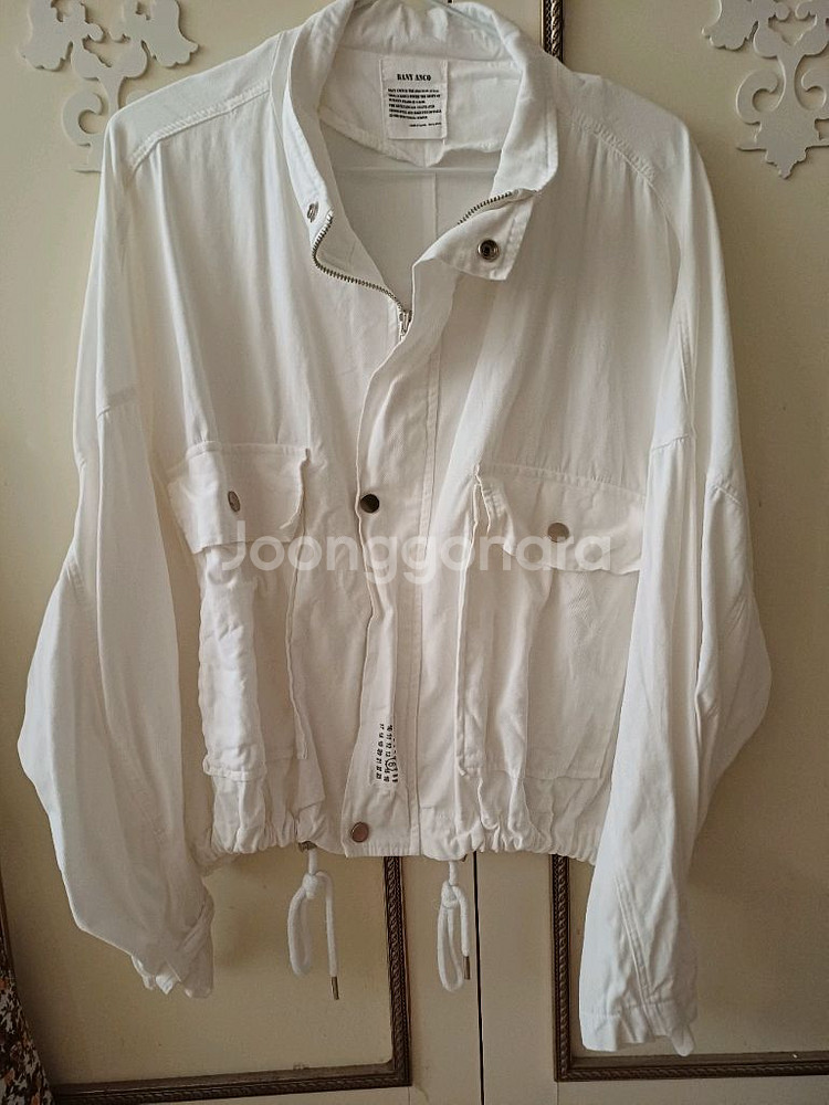 화이트 코튼 트렌치 재킷--0