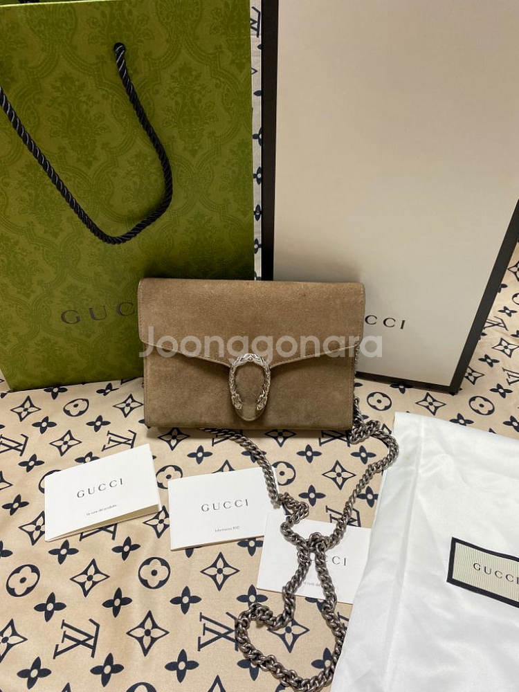 구찌 디오니소스 벨벳 체인 숄더백--0