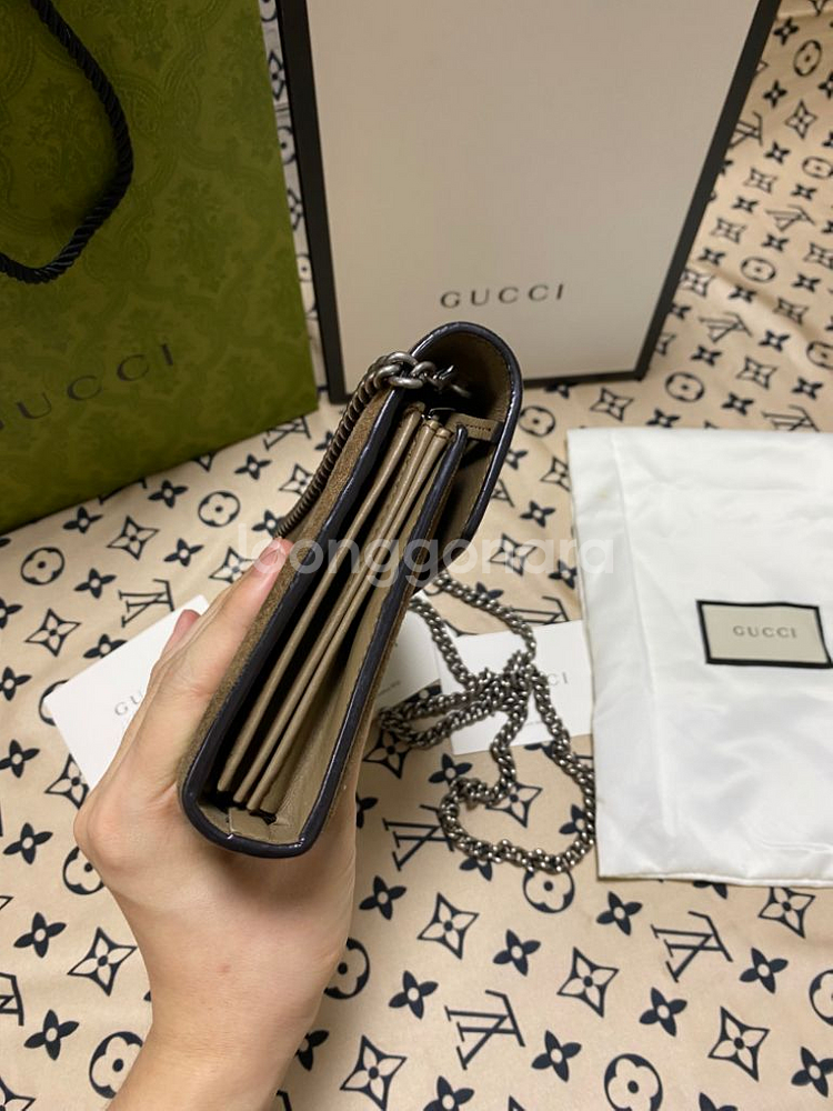 구찌 디오니소스 벨벳 체인 숄더백--3