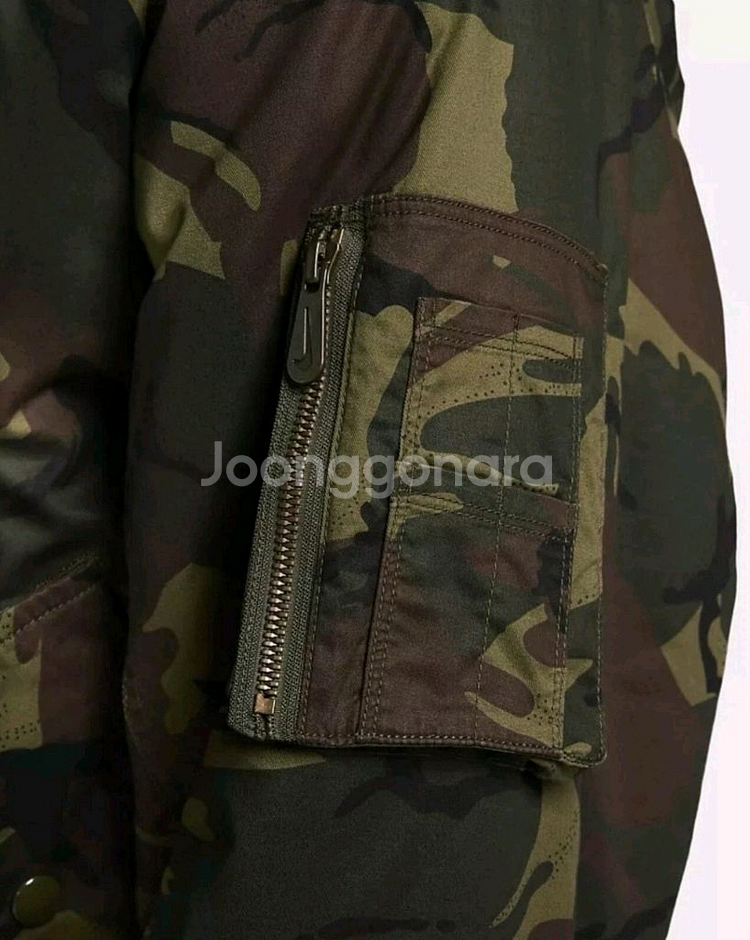 새제품XXL)나이키 우븐 MA-1 플라이트 봄버 마원 자켓 올리브 카모 오버사이즈--6