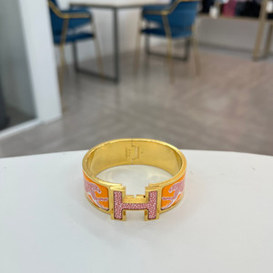 [중고명품 럭스올 울산점] 에르메스 오렌지 치타 패턴 클릭클락 H 팔찌