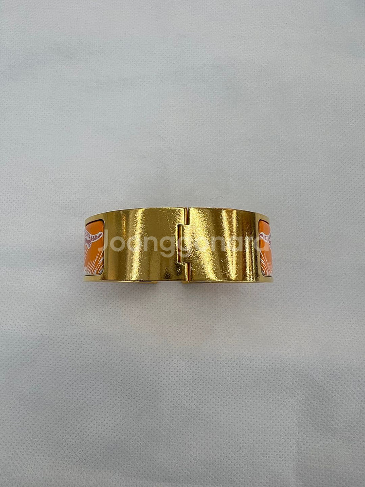 [중고명품 럭스올 울산점] 에르메스 오렌지 치타 패턴 클릭클락 H 팔찌--3