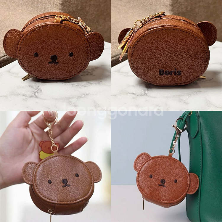 미피 보리스 키링 가죽 키링 / 스폰지밥 동전지갑 키링--2