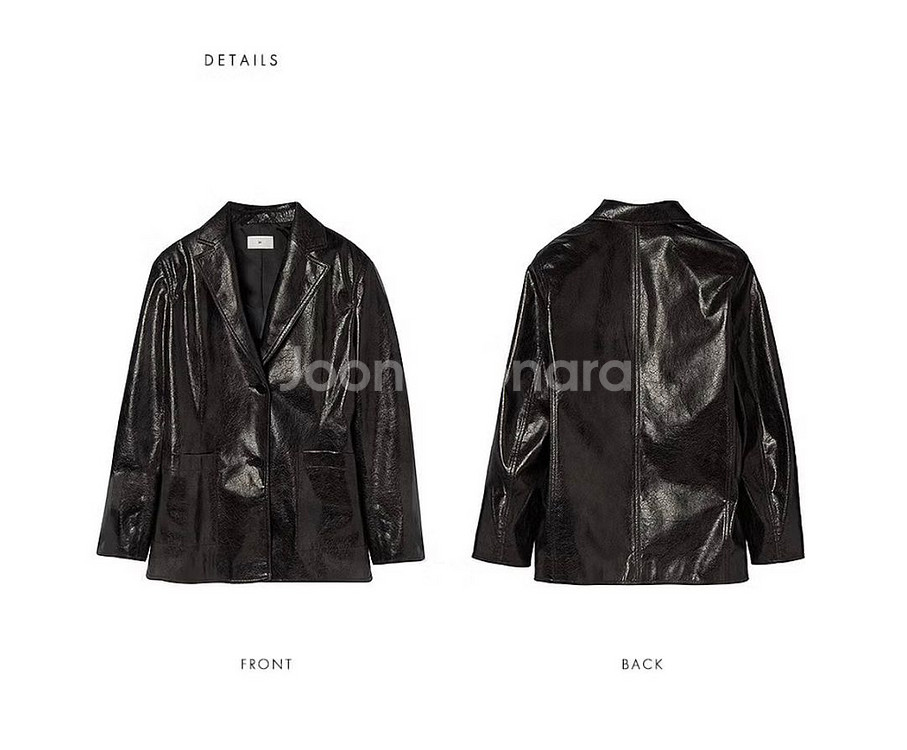 르 Crack faux leather jacket--5