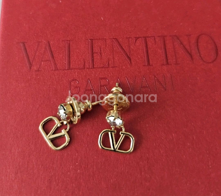 발렌티노 V로고 크리스탈 귀걸이--1