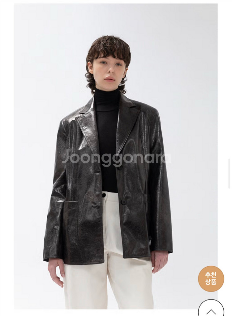 르 Crack faux leather jacket--7