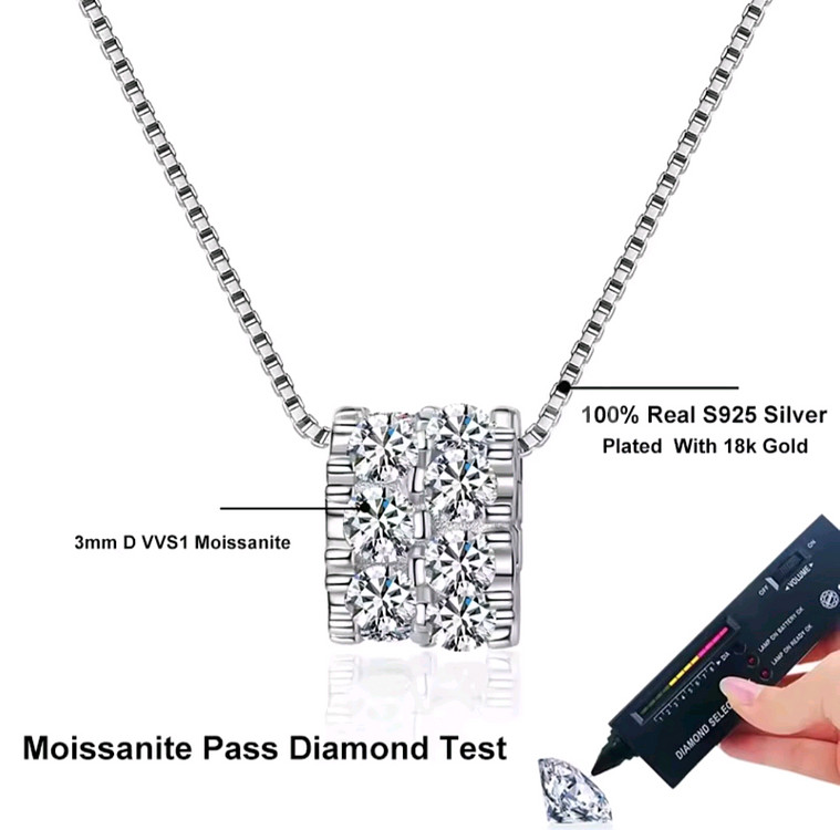 새상품 모이사나이트 925실버 링 목걸이--2