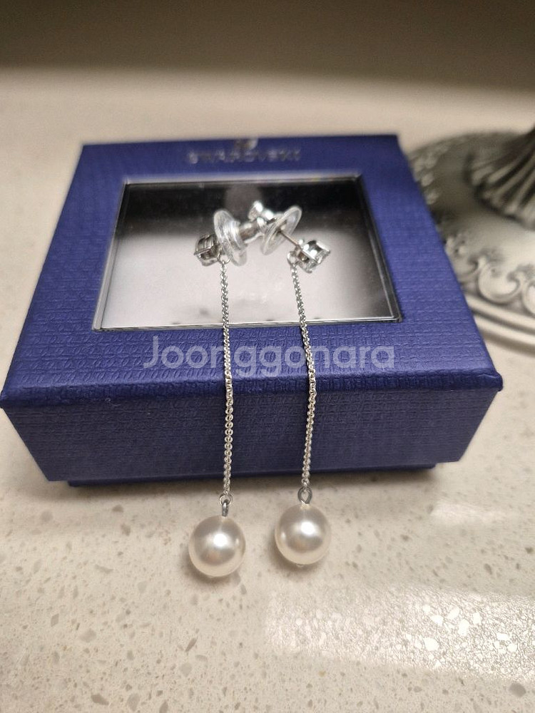 스와로브스키 진주 드롭 귀걸이--1