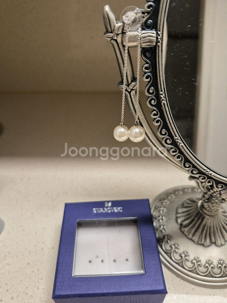 스와로브스키 진주 드롭 귀걸이--2