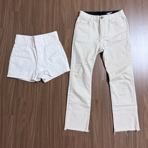 여성 화이트 반바지/ 데님 일괄(사이즈 66)